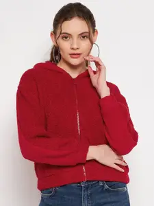 CAMLA Women Red Front-Open Sweatshirt
