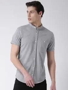 Club York Men Grey Standard Casual Shirt