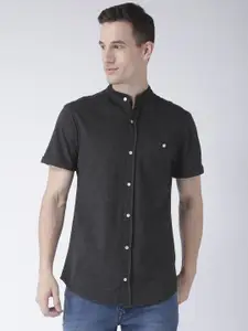 Club York Men Charcoal Standard Solid Casual Shirt