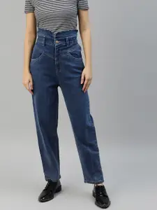 plusS Women Blue High-Rise Light Fade Stretchable Jeans