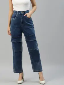 plusS Women Blue High-Rise Light Fade Stretchable Jeans