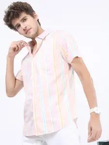 HIGHLANDER Men Slim Fit Striped Casual Shirt