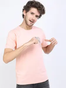 HIGHLANDER Men Pink Graphic Print Slim Fit T-shirt