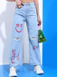 Tokyo Talkies Women Blue Highly Distressed Jeans