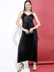 Tokyo Talkies Black Striped Maxi Dress