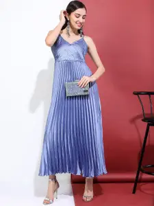 Tokyo Talkies Blue Striped Maxi Dress