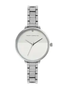 French Connection Women White Dial & Silver Toned Straps Analogue Watch-FCS001A-Silver