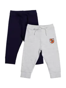 Bodycare Kids Boys Pack Of 2 Grey and Navy Blue Cotton Joggers
