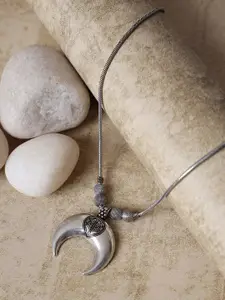 Jazz and Sizzle Silver-Toned German Silver Silver-Plated Oxidised Necklace