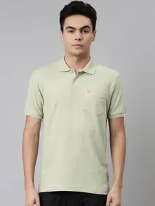 DIXCY SCOTT Men Green Polo Collar T-shirt