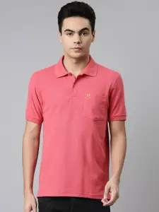 DIXCY SCOTT Brand Logo Polo Collar Short Sleeves Cotton T-Shirt