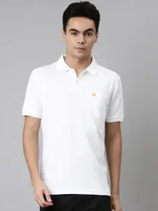 DIXCY SCOTT Men White Polo Collar T-shirt