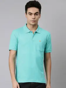 DIXCY SCOTT Men Green Polo Collar T-shirt