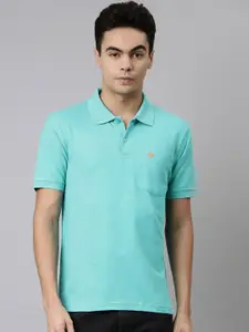 DIXCY SCOTT Brand Logo Polo Collar Short Sleeves Cotton T-Shirt