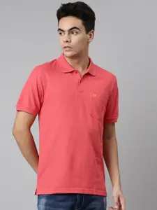 DIXCY SCOTT Men Pink Polo Collar T-shirt
