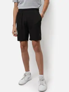 Campus Sutra Men Black Solid Regular Fit Sports Shorts
