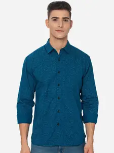 Greenfibre Men Blue Slim Fit Floral Printed Casual Shirt
