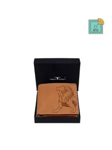 URBAN FOREST Men Brown Animal Printed Leather Two Fold Wallet