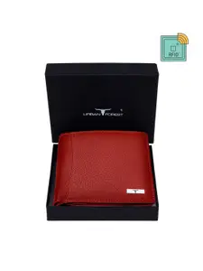 URBAN FOREST Men Red Leather Two Fold Wallet