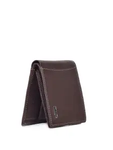URBAN FOREST Men Brown Leather Two Fold Wallet