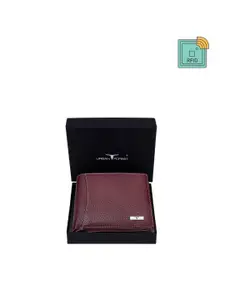 URBAN FOREST Men Brown Leather Two Fold Wallet