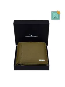 URBAN FOREST Men Green Leather Two Fold Wallet