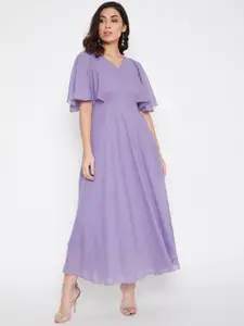 HELLO DESIGN Purple Georgette Maxi Dress
