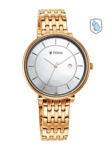 Titan Women Mother of Pearl Dial & Stainless Steel Bracelet Style Straps Analogue Watch 2673WM01