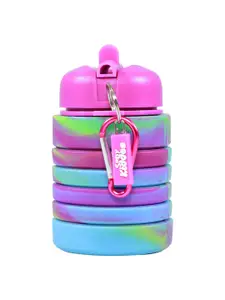 Smily Kiddos Kids Blue & Pink Printed Silicone Water Bottle