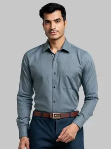 Raymond Men Grey Solid Casual Shirt