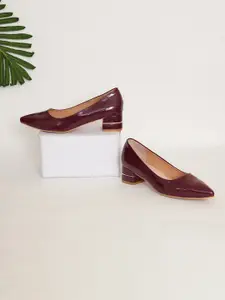 Sherrif Shoes Maroon Block Pumps