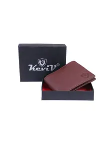 Keviv Men Brown Solid Artificial Leather Two Fold Wallet