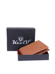 Keviv Men Tan Leather Two Fold Wallet