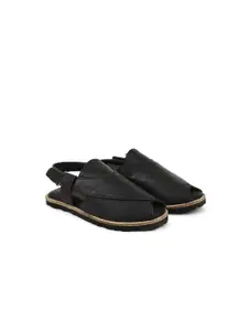 Tiber Taber Boys Black Ethnic PU Comfort Sandals