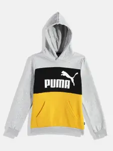 Puma Boys Colourblocked Hooded Regular Fit Sweatshirt