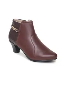 VALIOSAA Women Brown Solid Regular Boots