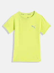 Puma Boys Lime Green Evostripe dryCell Slim Fit T-shirt