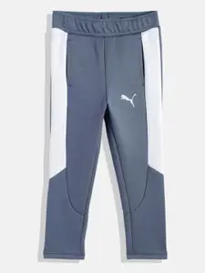 Puma Boys Blue & White Evostripe Slim Fit Track Pants