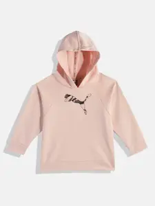 Puma Girls Rose Printed Relaxed Fit Hooded Sweatshirt