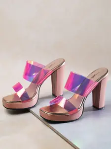 Shezone Pink Block Heels