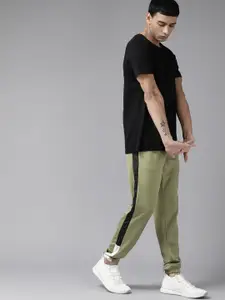 PROWL by Tiger Shroff Men Olive Green Side Striped Joggers