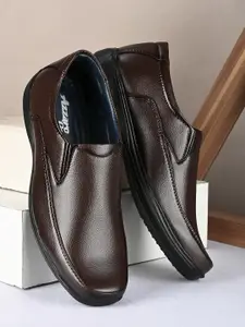 Azzaro Black Men Brown Solid Formal Slip On Shoes