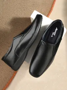 Azzaro Black Men Black Solid Formal Slip On Shoes