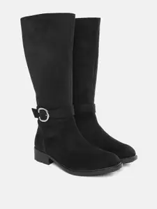 ELLE Women Black Solid High-Top Regular Boots