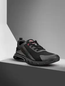 Campus Men Black Mesh Running Shoes