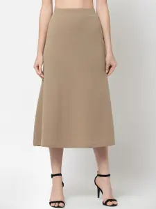 Westwood Women Beige Solid A-line Midi Skirts