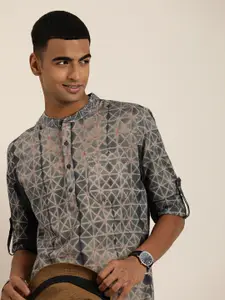 Taavi Shibori Pure Cotton Geometric Dyed Kurta