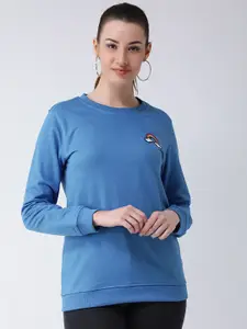 Club York Women Blue Solid Sweatshirt