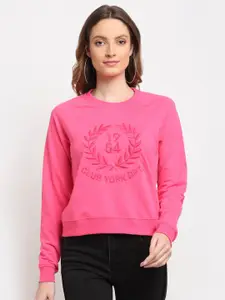 Club York Women Pink Printed Sweatshirt