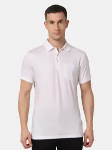 Blackberrys Men White Solid Polo Collar Slim Fit T-shirt